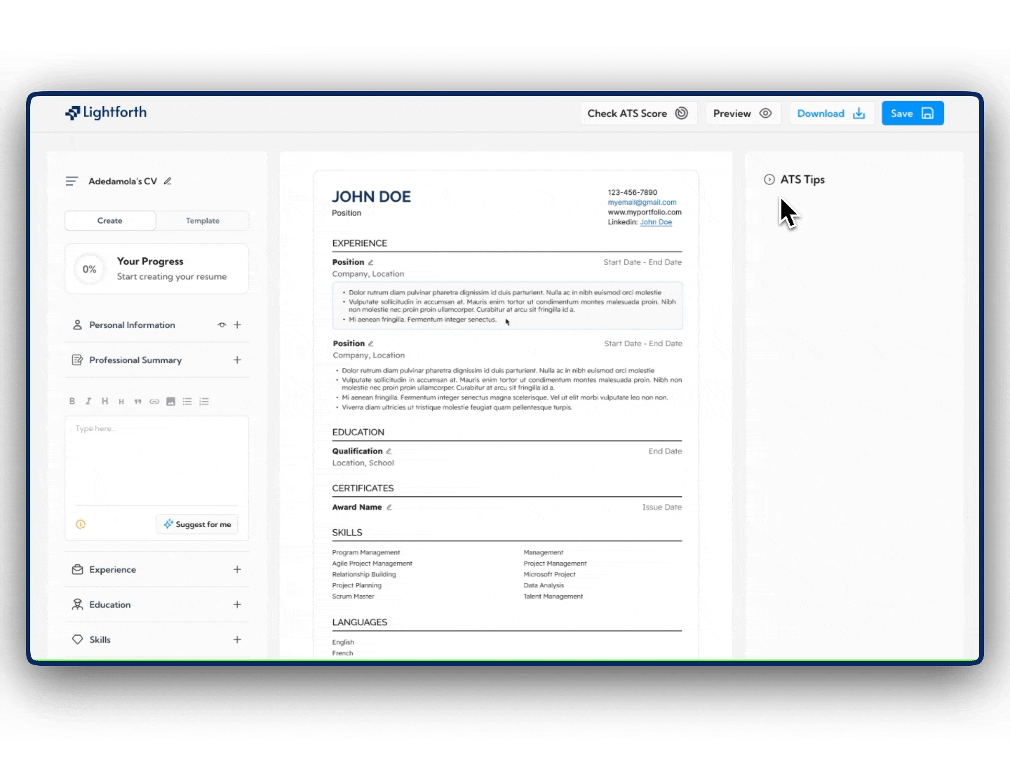 LightForth: Land Your Dream Job Faster with Our Tool